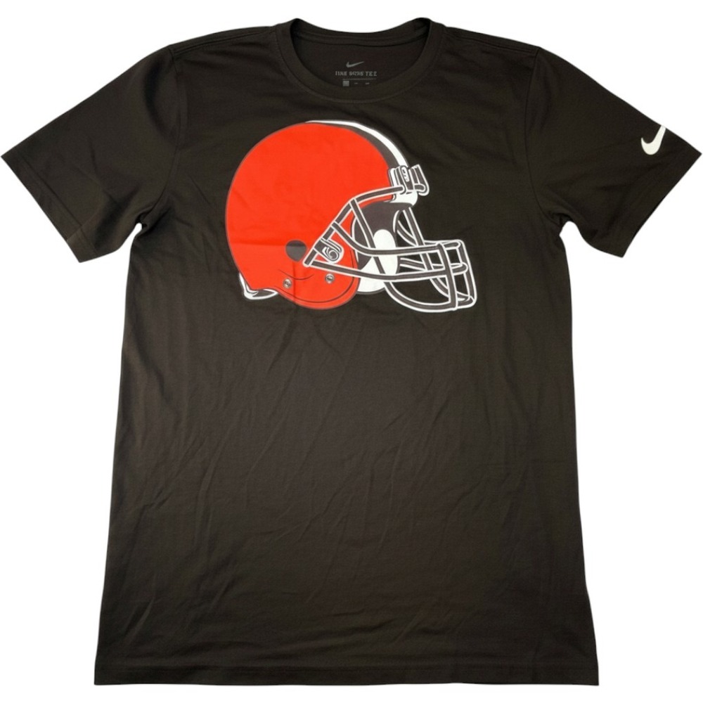 Nike Cleveland Browns NFL Dri-FIT Graphic Tee Shirt Brown Helmet Mens Small NEW